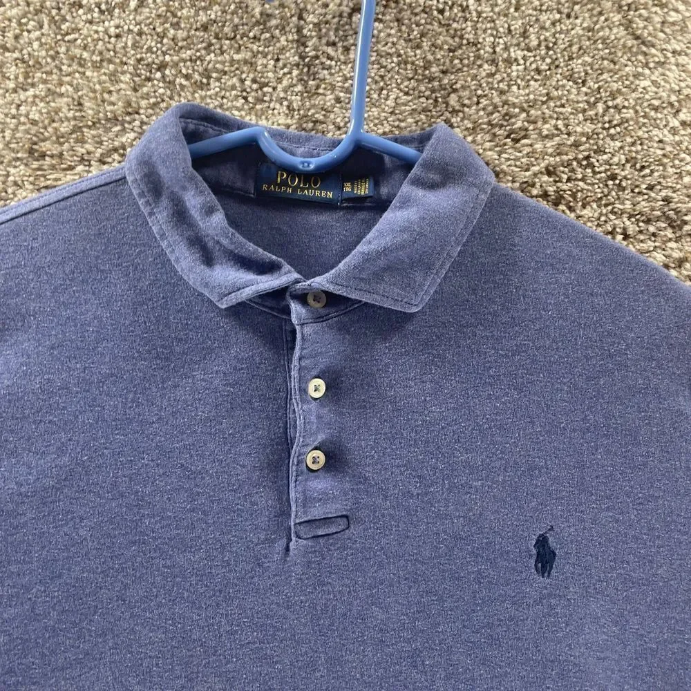 Polo Ralph Lauren Polo Shirt Mens 2XL‎ XXL Blue Rugby Pony Casual Cotton Logo